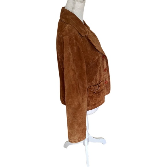 Vintage Live A Little Brown Leather Jacket Size Large - Picture 8 of 11